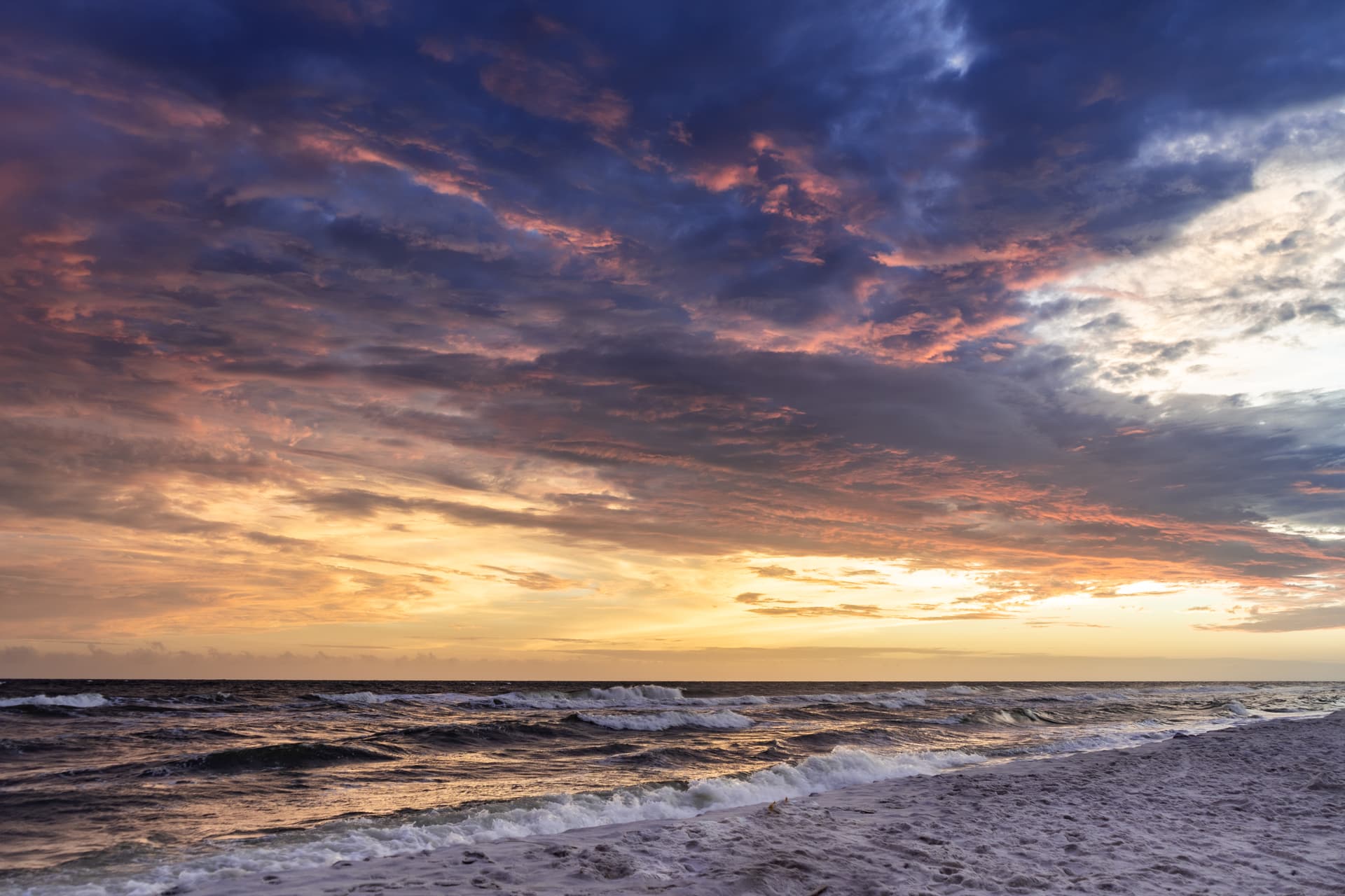 Dramatic ocean coastline at sunset